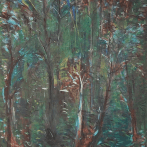 A painting of trees in the forest